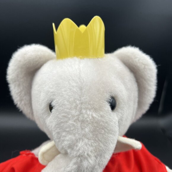 Babar Queen Celeste Elephant Plush 15" Eden Toys Inc Red Dress ‘77 Red Dress Toy - Picture 11 of 15